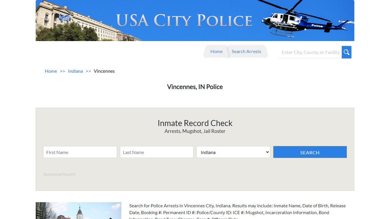 Vincennes, IN Police | Jail Records